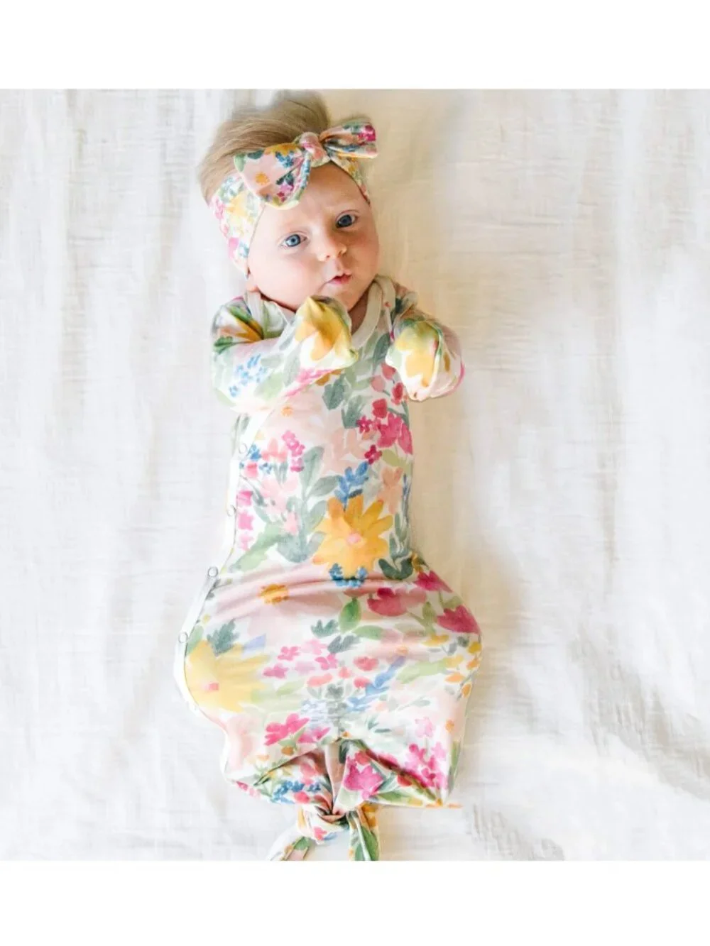Copper Pearl Newborn Knotted Gown in 